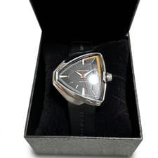 Hamilton Ventura Elvis 80 H245510 Quartz Black Dial Men's Watch Triangle Case