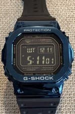 Casio G-Shock GMWB5000 Digital Black Blue  Stainless Steel Watch w/ Box