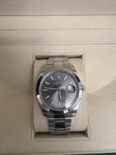Rolex Datejust 41mm 126300 Oyster Bracelet with Rhodium Bezel Box & Papers