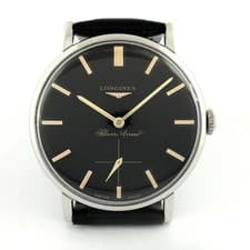 LONGINES SILVER ARROW 8903 STEEL MANUAL WIND SWISS GENTS WATCH LOVELY BLACK DIAL