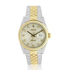 Rolex Two Tone Yellow Gold Datejust 36mm Silver Jubilee Diamond Dial