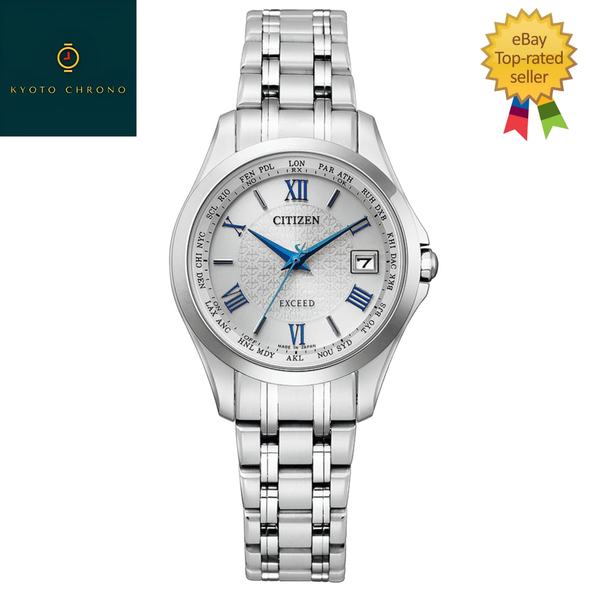 CITIZEN EXCEED EC1120-59B Silver Eco-Drive Woman NEW Japan Watch