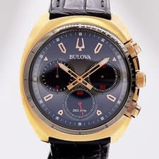 Bulova 98A156 Quartz Chronograph Black Dial Mens Watch Working Authentic Rare