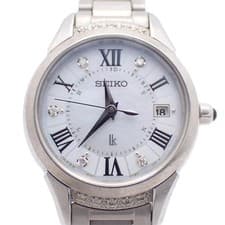 SEIKO LUKIA SSVW115 1B22-0CL0 Solar Radio Diamond White Shell Women's Watch