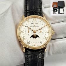 Blancpain Villeret Complete Calendar 6685-3642-55B 40MM White Dial Rg Box Papers