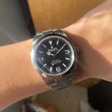 Rolex Explorer I 214270 Mk 2 Stainless Steel Watch Black Arabic Dial 39mm 2019