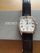 Seiko Wristwatch Presage SARY111 Black Silver Leather Mechanical Automatic Men