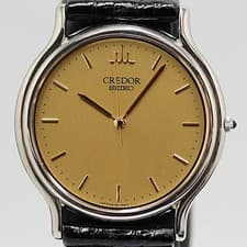 Seiko Credor Signo 8J81 6A30 Watch Gold Dial Quartz Mens with Box Genuine