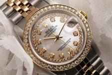 BOX - Rolex Datejust 31 mm White Mother of Pearl Dial Two Tone Diamond Watch