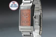 [Near MINT]  DUNHILL 116Q Facet Square Silver Men's Quartz Watch From JAPAN