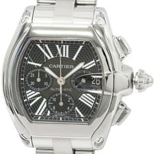 CARTIER Roadster Chronograph XL W62020X6 Stainless Steel mensWatch black USED