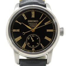 Seiko Presage SART011 Men’s Automatic Watch Black Lacquer SS Leather 40.5mm Used
