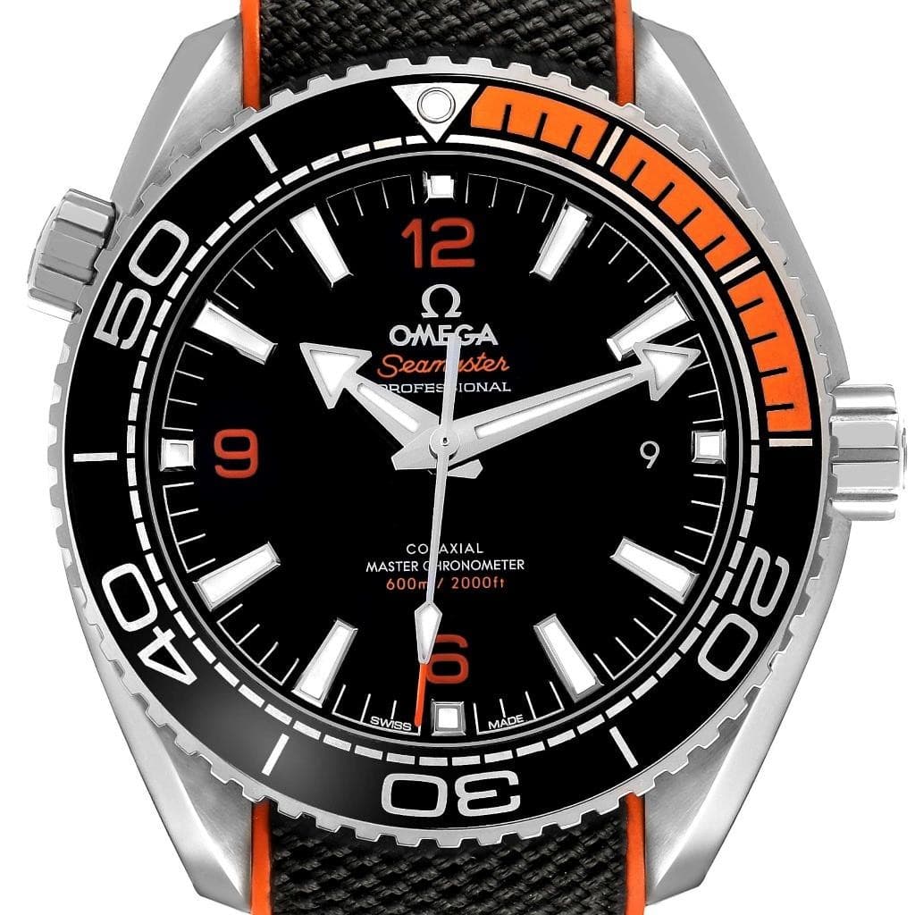 Omega Planet Ocean 600M Black Orange Ceramic Steel Watch 215.32.44.21.01.001