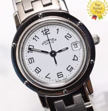 *MINT* Hermes Clipper CL4.210 24mm White Dial Ladies Quartz Watch From JAPAN