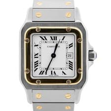 Cartier Santos Two-Tone 18k Gold Stainless Steel WHITE Roman Automatic 29mm 2961