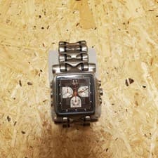 OAKLEY Minute Machine Archive Chronograph Square Dial Silver Black Men's Watch