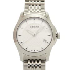 Gucci G-Timeless 126.5 Silver Quartz Watch Women Used