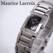 Maurice Lacroix Ladies Diamond Square Watch Silver Used From Japan
