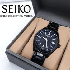 SEIKO SBTM325 Watch Solar Radio Controlled Stainless Steel Black 10ATM