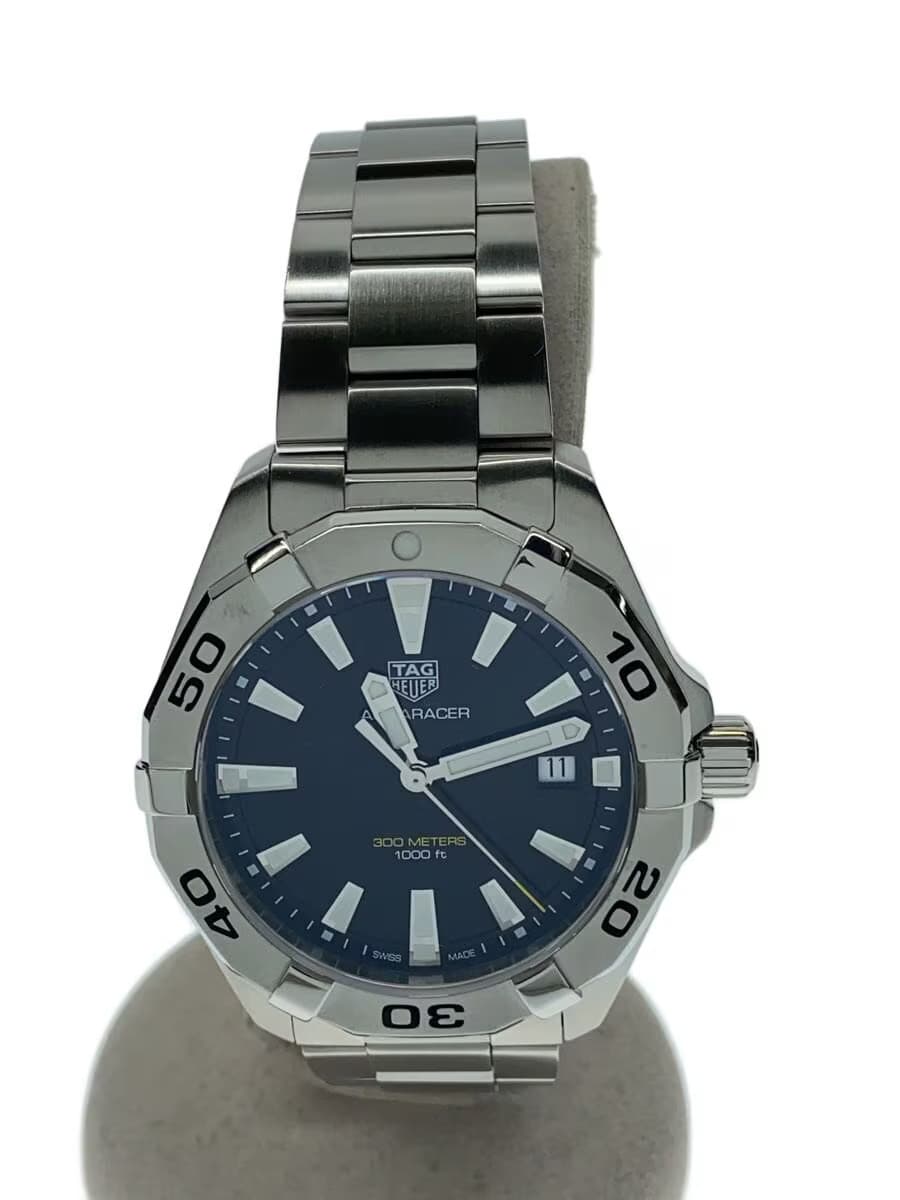 TAGHeuer Aquaracer 300M QZ SS 41mm Analog Stainless BLK SLV SS