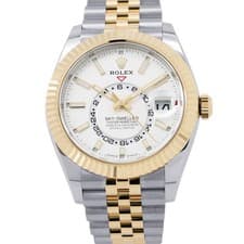 ROLEX Sky-Dweller 42mm Stainless Steel 18K White Gold White Dial 336933