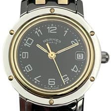 Hermès Clipper CL4.220 Black GP/SS Quartz #852