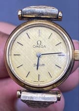 Omega De Ville Gold Watch Cream Dial Bracelet Swiss Used