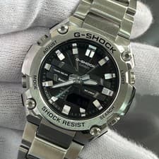 Casio GST B600 G SHOCK Watch Tough Solar 41 5mm Black Dial Silver Band Used