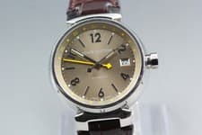 [Near MINT]  LOUIS VUITTON Q1132 Tambour GMT Brown Dial Men's Automatic Watch