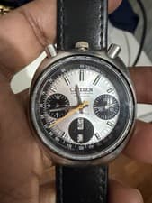 Citizen Automatic Bullhead 67-9011 Stainless Steel Panda Chronograph