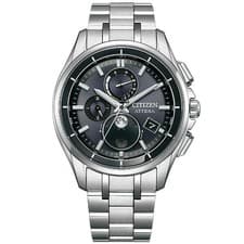 CITIZEN ATTESA BY1001-66E Black Moon Phase Eco-Drive Radio Mens Watch