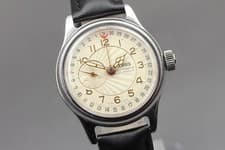 Oris Big Crown 7462 Automatic Watch Silver Beige Leather Men's Used Authentic