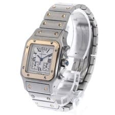 CARTIER SANTOS GALBÉ LM W20042C4 29mm SS/YG White Dial Chronograph Date #C098