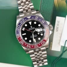 Rolex GMT-Master II 126710BLRO Silver Jubilee Bracelet with Red and Blue Bezel