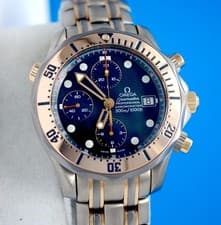 Mens Omega Seamaster 18K Rose Gold Titanium Automatic Chronograph watch 2296.80