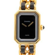 CHANEL Premiere M Wrist Watch H0001 Quartz Gold Plated leather Used Women