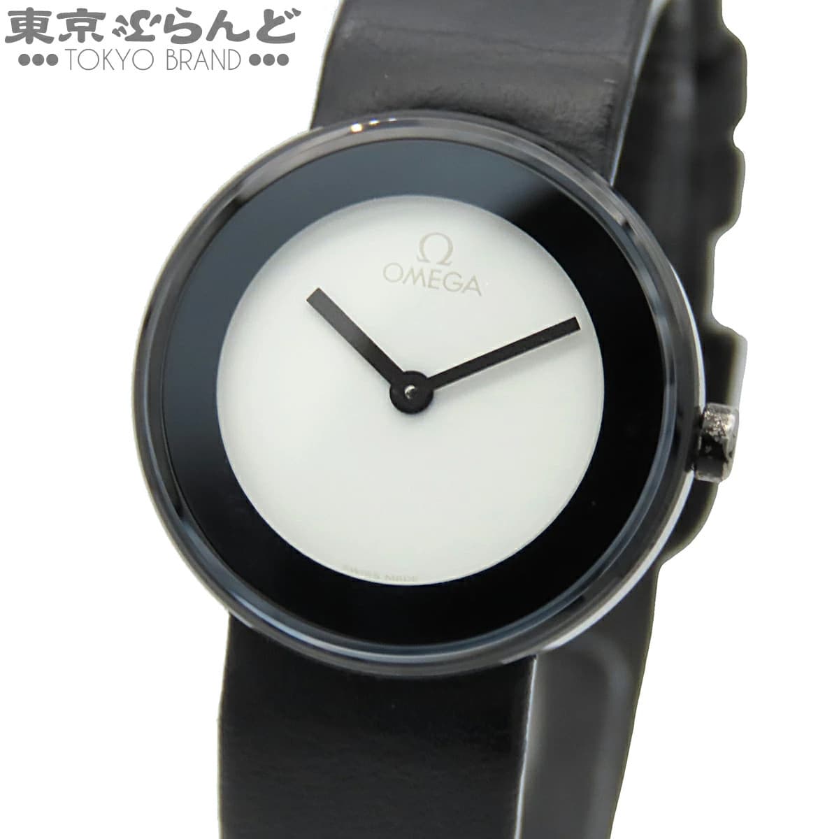 OMEGA Art Collection Round Ladies Watch Battery Operated Ceramic SS Leather Limi