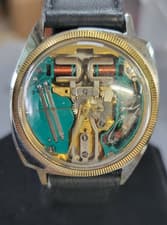 "BULOVA ACCUTRON" 214 Spaceview 14KT Bezel Ring! M9