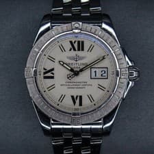 Breitling Cockpit 41mm A49350 Steel Automatic Watch Big Date Silver Dial