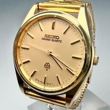Excellent Working Seiko Grand Quartz Watch Twin Gold Dial JJ077