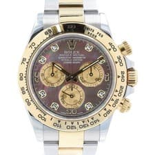Rolex Mens Daytona 116503 Two-Tone 18KY & Steel Tahitian MOP Diamond Dial Watch