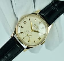 Vintage Rolex 9ct Gold Explorer Dial Manual Wound mens Gilt Watch Working