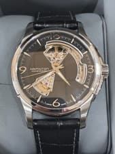 Hamilton Jazzmaster Open Heart H32565735 Automatic Watch Leather Band Like New