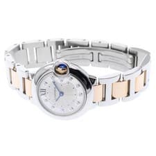 CARTIER BALLON BLEU SM WE902030 28mm K18PG/SS Quartz Silver Dial #C171