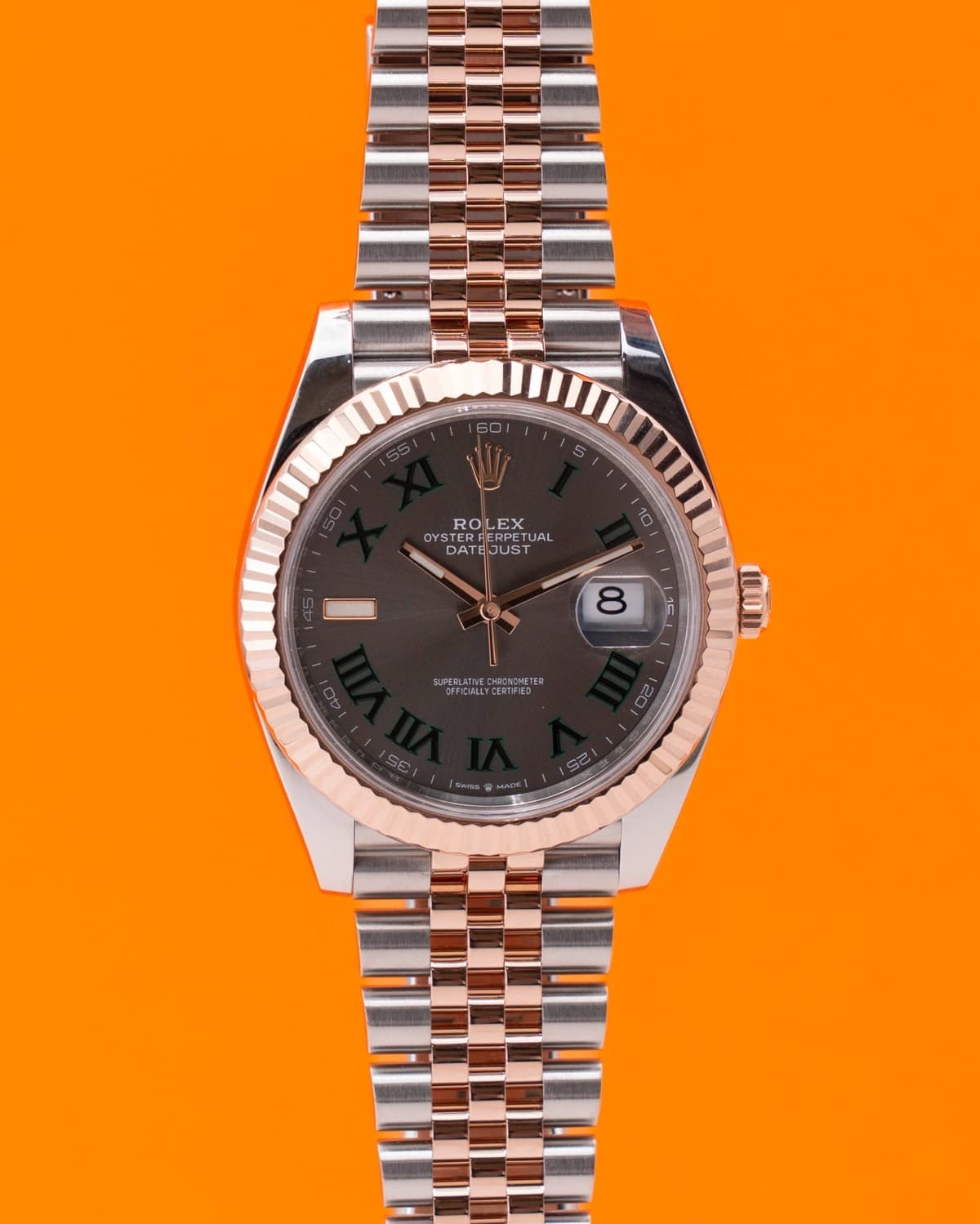 Rolex Datejust 41mm 126331 Rose Gold Wimbledon Fluted Jubilee 2023