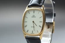 Vintage 1980s Omega De Ville Cal.1365 White Dial Push Crown Men's [Near Mint]