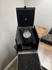 Bulova Men's Diamond Chronograph Black Ion-Plated Watch 98D105 40mm