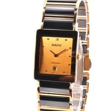RADO DIASTAR 160.0281.3N Quartz Men's Square Gold Watch New battery,Belt w-9193