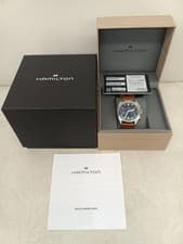 HAMILTON Khaki Aiation H76409540 SS/Leather Box/Accessories Operation confirmed