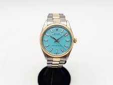 RARE $13K ROLEX Tiffany & Co Oyster Perpetual 34mm Mens 18k Yellow Gold SS Watch